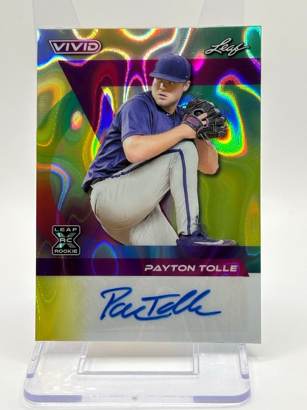 2024 Leaf Vivid Payton Tolle Rookie Yellow Lava Auto 5/10 SP Boston Red Sox